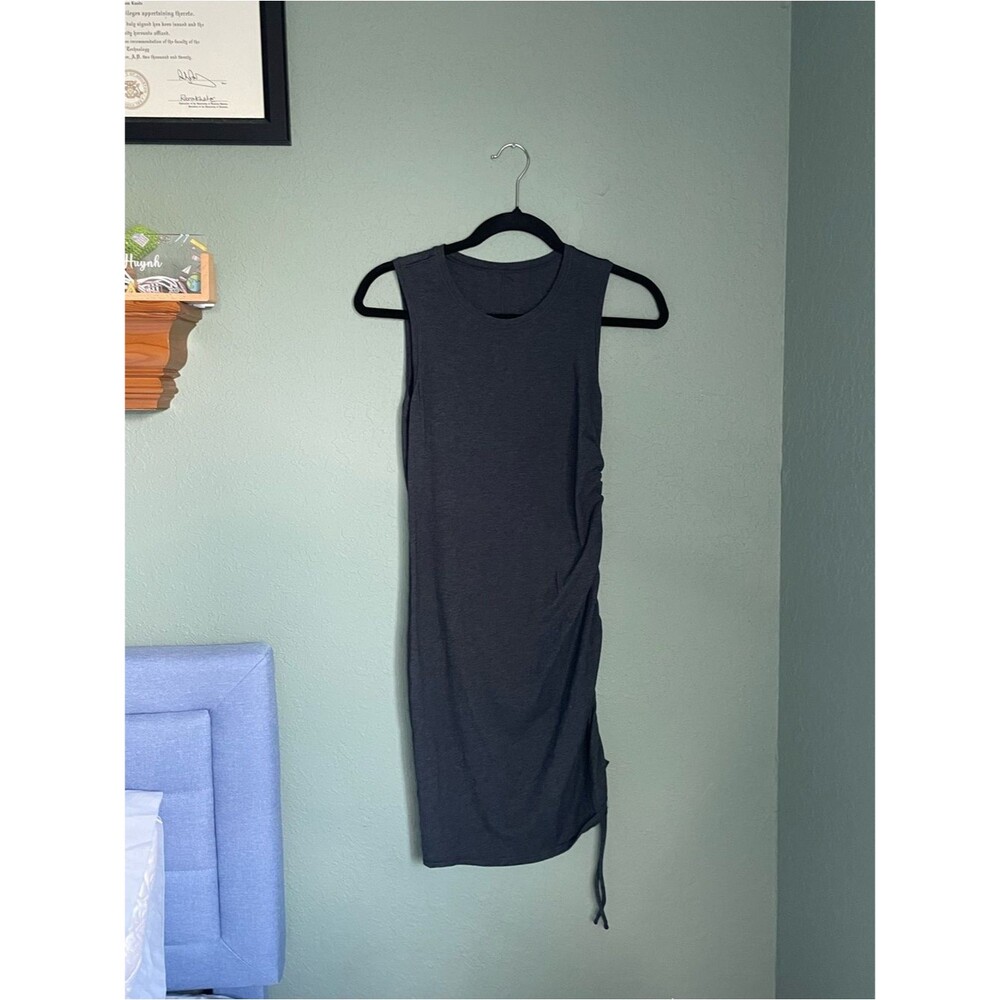 Lululemon Cinch It Mini Dress Size 4 Heathered Black